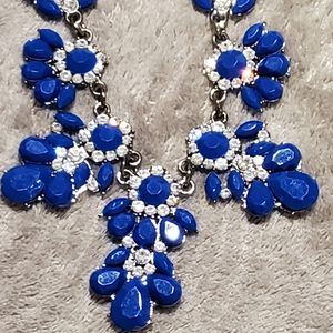 Royal blue and rhinestone necklace